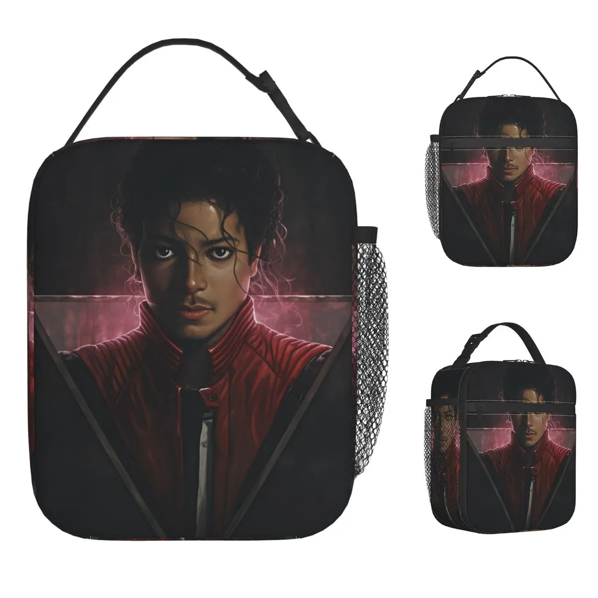 MJ King Of Pop Michael J-jackson Lunch Bag Funny Lunch Box For Unisex Picnic Portable Cooler Bag Oxford Thermal Tote Handbags