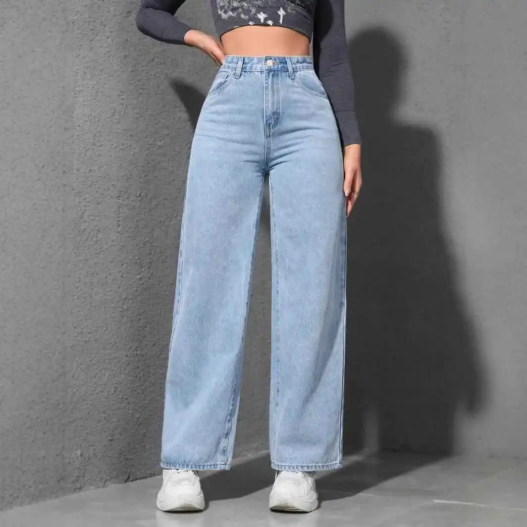 

Vintage High Waist Wide Leg Jeans Women's Denims Waed Casual Faion Autumn 2025 No Brand Registered Trademark
