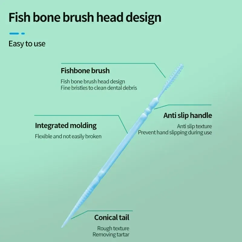 200 قطعة/صندوق المسواك البلاستيكية برأسين المتاح بين الأسنان فرشاة الأسنان الأسنان الخيط رئيس نظافة الفم تنظيف الفم