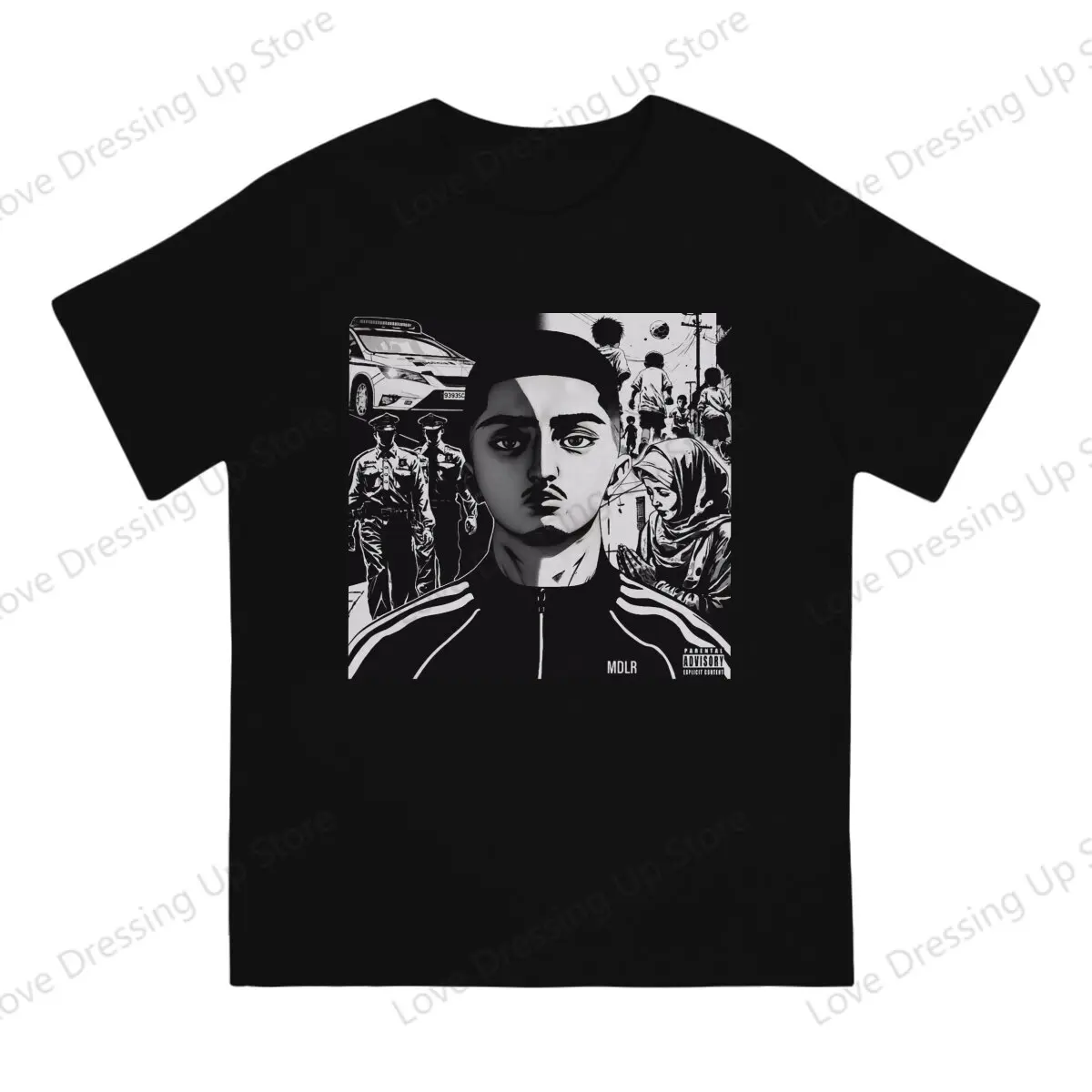 The Morad M.D.L.R Morad 04 Print Funny Short Sleeved T-shirt Men Women Versatile   Loose Tops