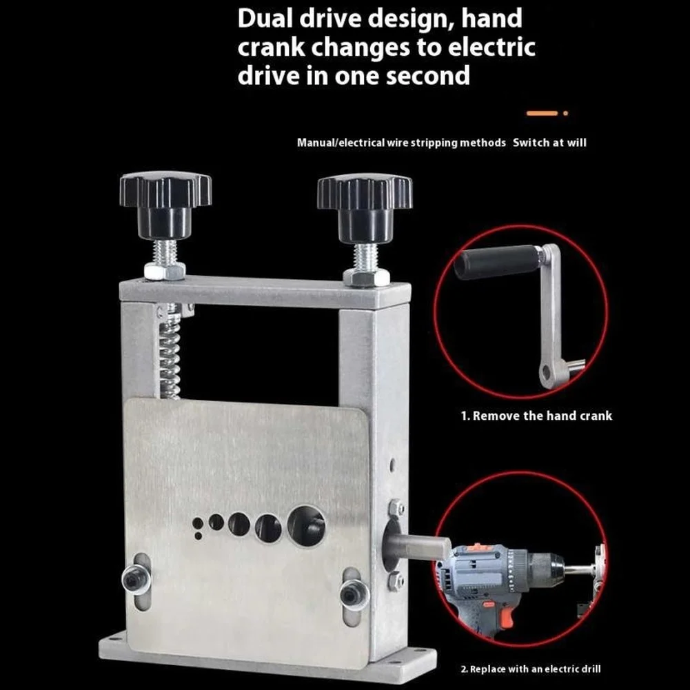 Multihole Wire Stripping Machine with Dual Drive Manual and Electric Modes for Copper Cable Wire Stripper Tool