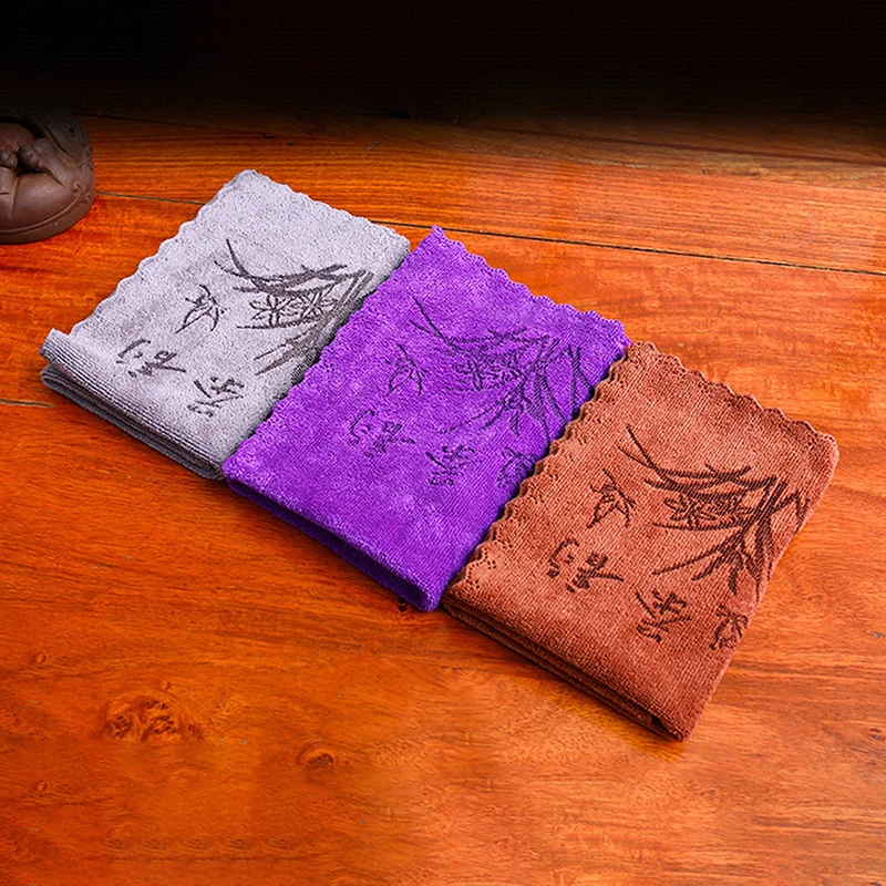 30*30cm Super Absorbent Thick Tea Towel - High-End Professional Tea Table Cleaning Cloth Coaster Accessories for Tea Ceremony