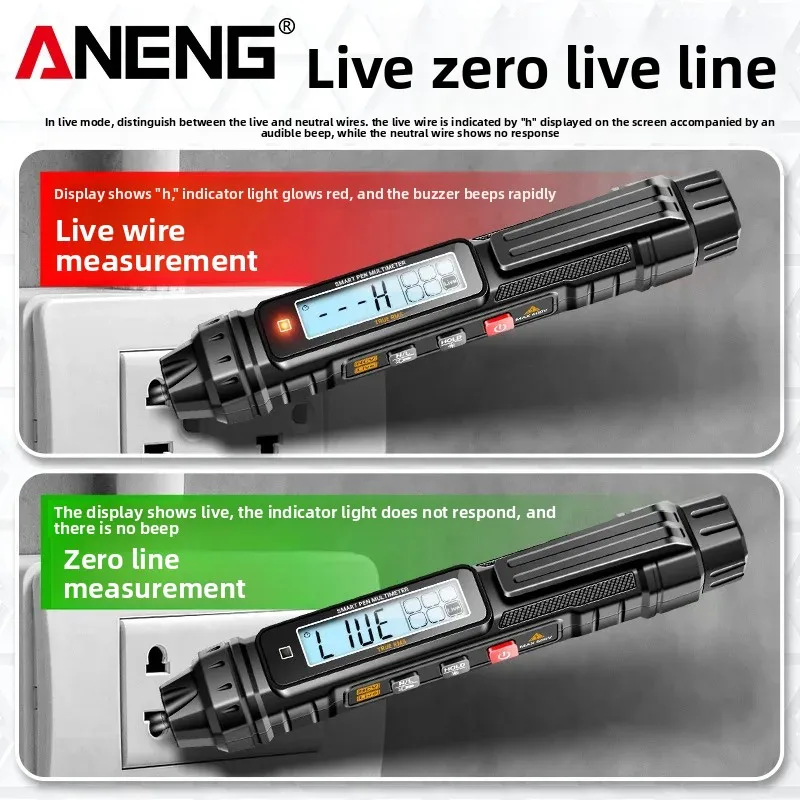 ANENG قلم متعدد رقمي عالي الدقة صغير محمول أوتوماتيكي بالكامل عالمي لإصلاح الإلكترونيات