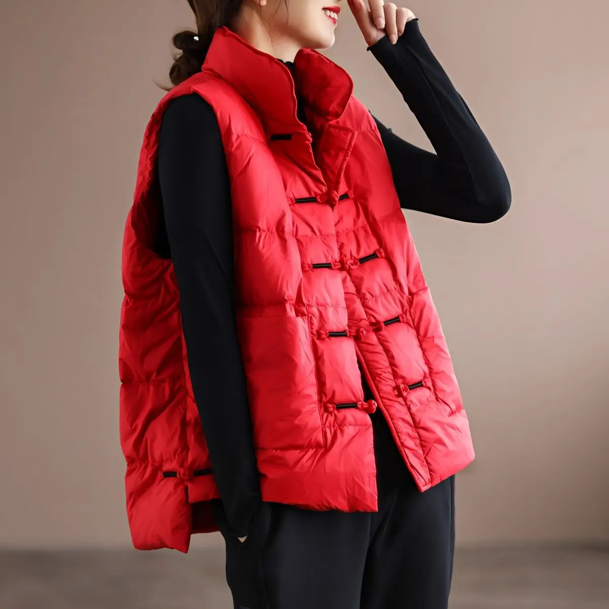 Autumn Winter Women Clothing Down Jackets Down Vests Warm Lightweight Cardigans Sleeveless Parkas Single-breasted Korean Chic