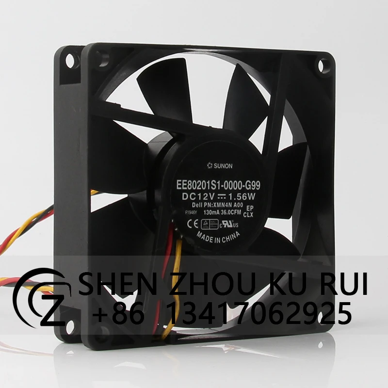 EE80201S1-0000-G99 Case Fan for SUNON 8020 8CM 12V 1.56W High Air Volume Silent Cooling Fan