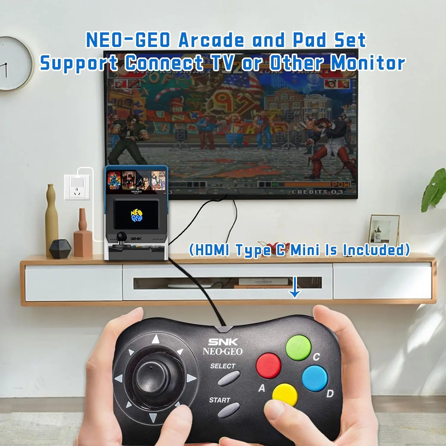 Mini Arcade Console with 40 Classic Games and Black Controller, Retro Gaming Fun