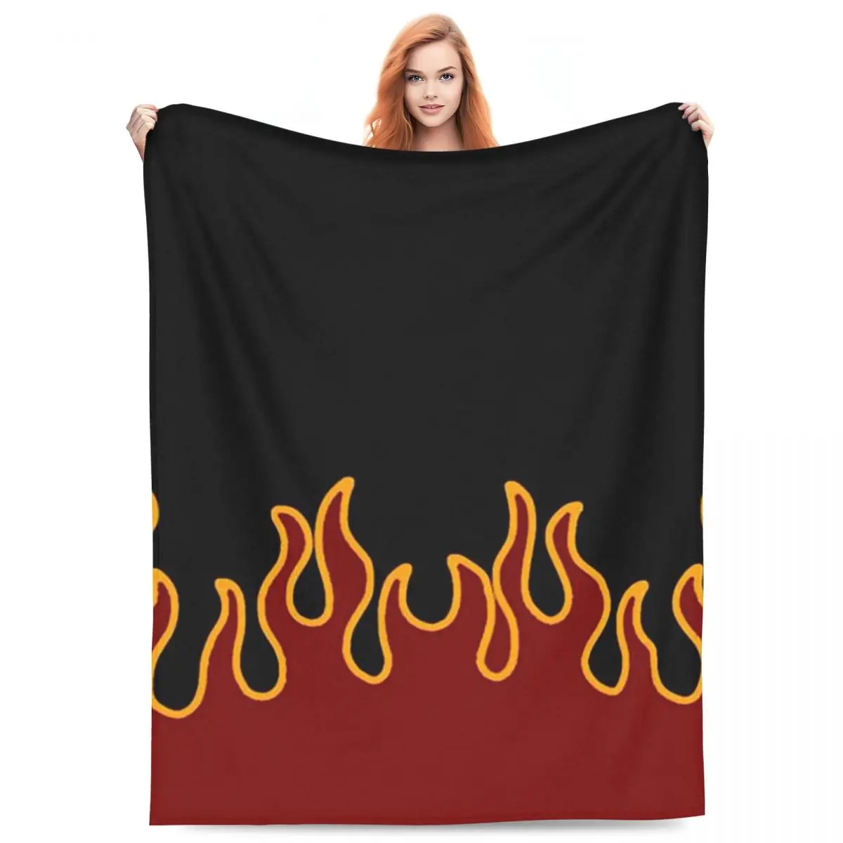 Big Fire Flames Burning Flame Blanket Flannel Sofa Throw Blanket Lightweight for Home Bedroom Throws Bedspread Quilt