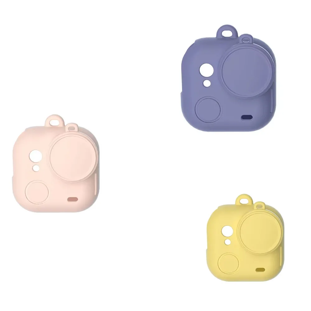 

​Camera Shockproof Case for Insta360 GO Ultra Body Silicone Protective Cover Lens Cap with Lanyard Black Gray Purple Yellow