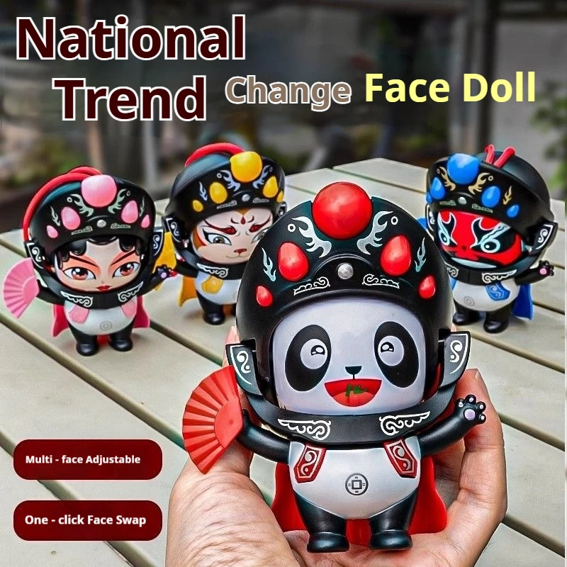 Sichuan Opera Face Mask Panda Face Changing Doll National Essence Intangible Cultural Heritage Doll Cultural and Creative Gift