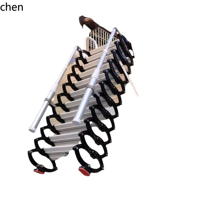 HXL Telescopic Ladder Outdoor Wall-Mounted Folding Outdoor Retractable Lifting Telescopic Ladder