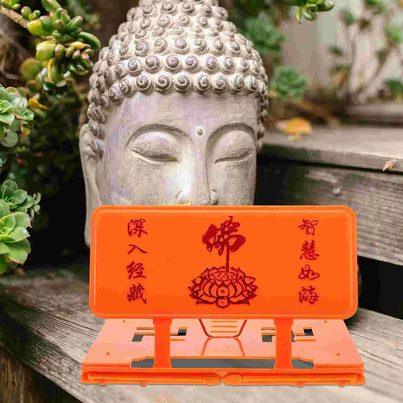 Exquisite Tablet Support Reading Bracket Elegant Book Stand for Displaying Buddhist Texts Practical Tabletop Book Stand