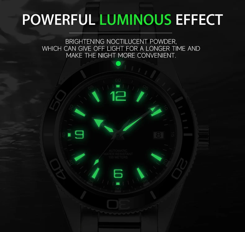 Gustom Logo Automatic Mechanical Men Watch 41mm NH35 Movement Sapphire Steel Strap Watch Waterproof Luminous 90 Ring Corgeut