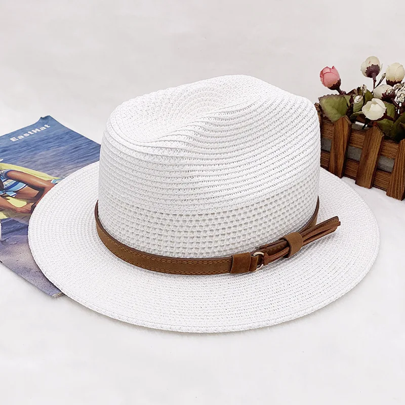 The New  Panama Straw Hat Sunshade Beach Hat Female Summer Jazz  Hats for Women