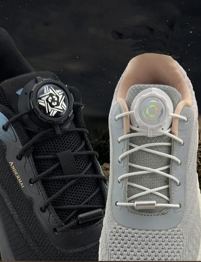 Upgraded No‑Tie Automatic Sneaker Laces Thick Rope Shoelaces with Swivel Metal Capsule Buckles Easy Installation
