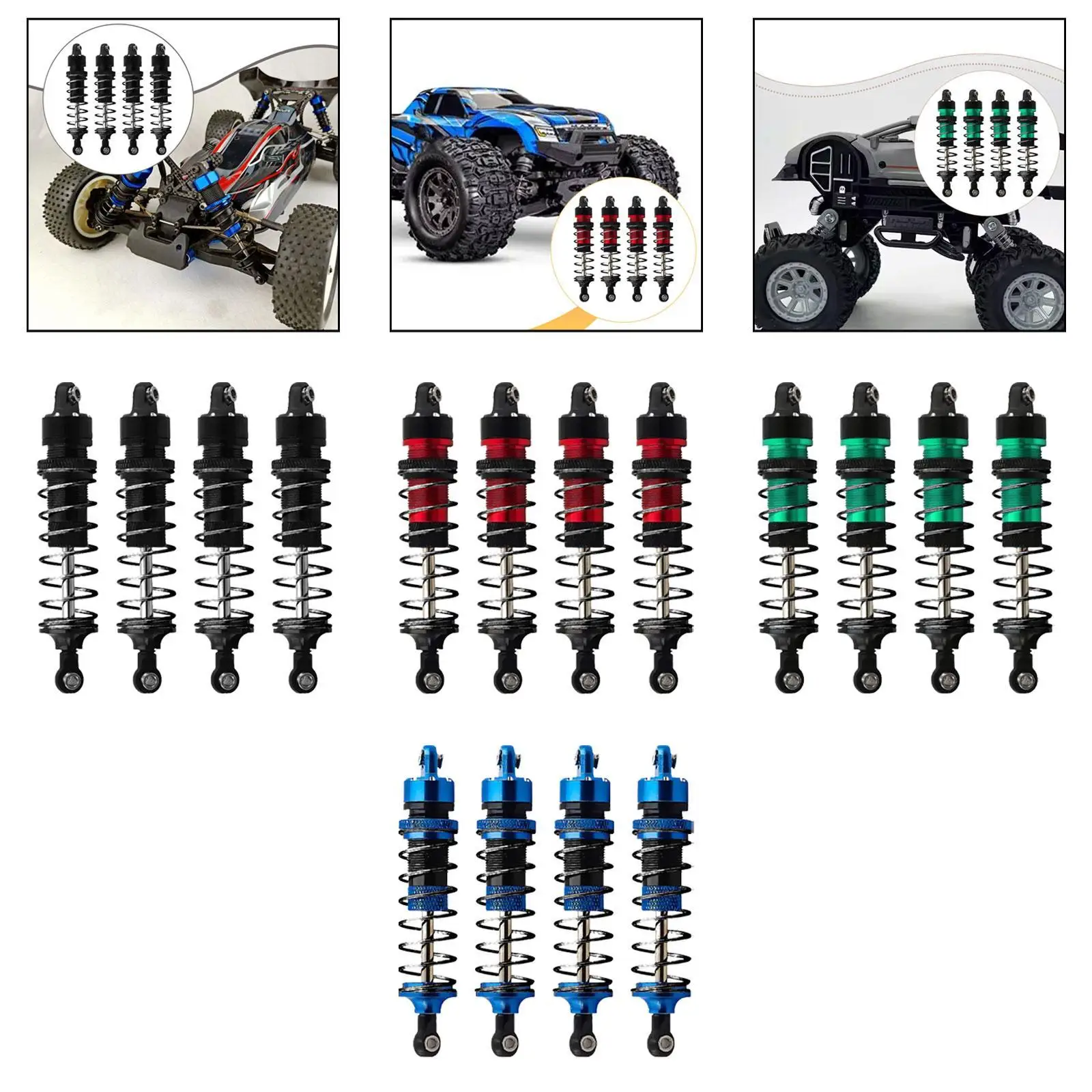 

4 амортизатора, легкие совместимые запасные части, прочные комплектующие из алюминиевого сплава для 1:16 Mini Xrt