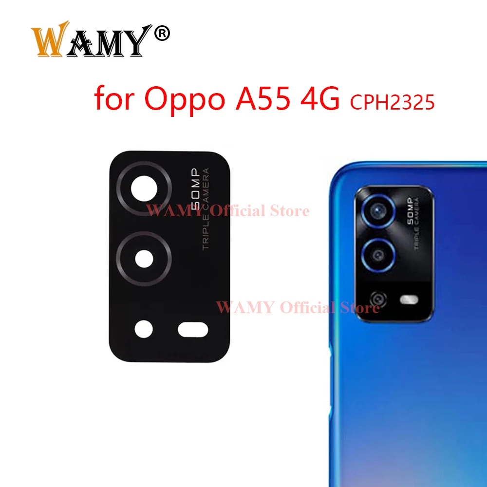 WAMY Rear Back Camera Glass Lens Replacement for OPPO A55 4G CPH2325 With Sticker