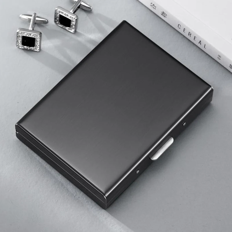 Custom Name Metal Business Card Holder Men Rfid Stainless Steel Credit Cardholder Minimalist Wallet Bank Card Sleeve