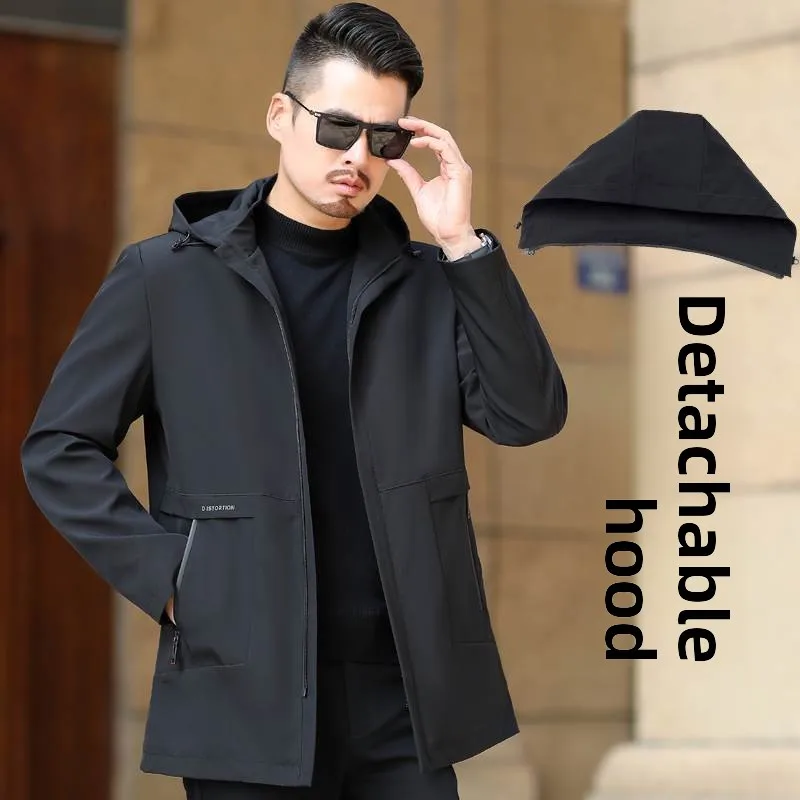 

Ele Thin Men's Jaet for Middle-Aged And ly 40 Years Old 45 Years Old Dad Medium-Length Windbreaker Spring Autumn