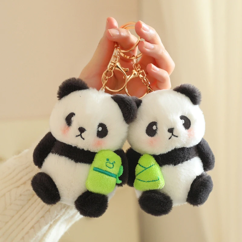 Cute Panda Plush Toy Keychain Cartoon Bag Pendant Bag Accessories Car Key Chain Pendant Ornaments Fashion Gift