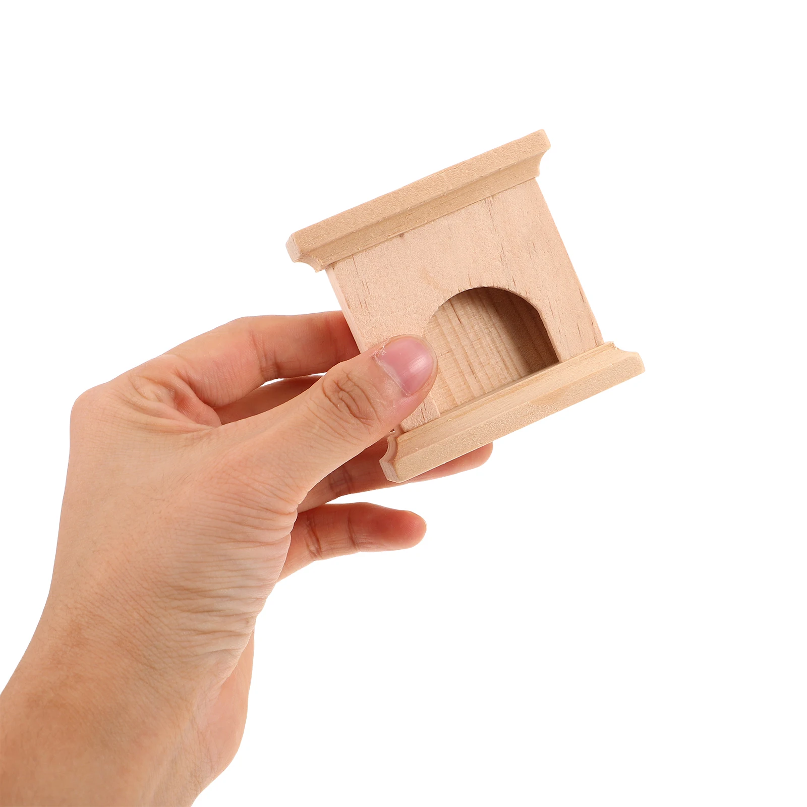 2set Miniature Wooden Fireplace Set With Vintage Lamp Clock Dollhouse Christmas Decor For Micro World Pretend Play