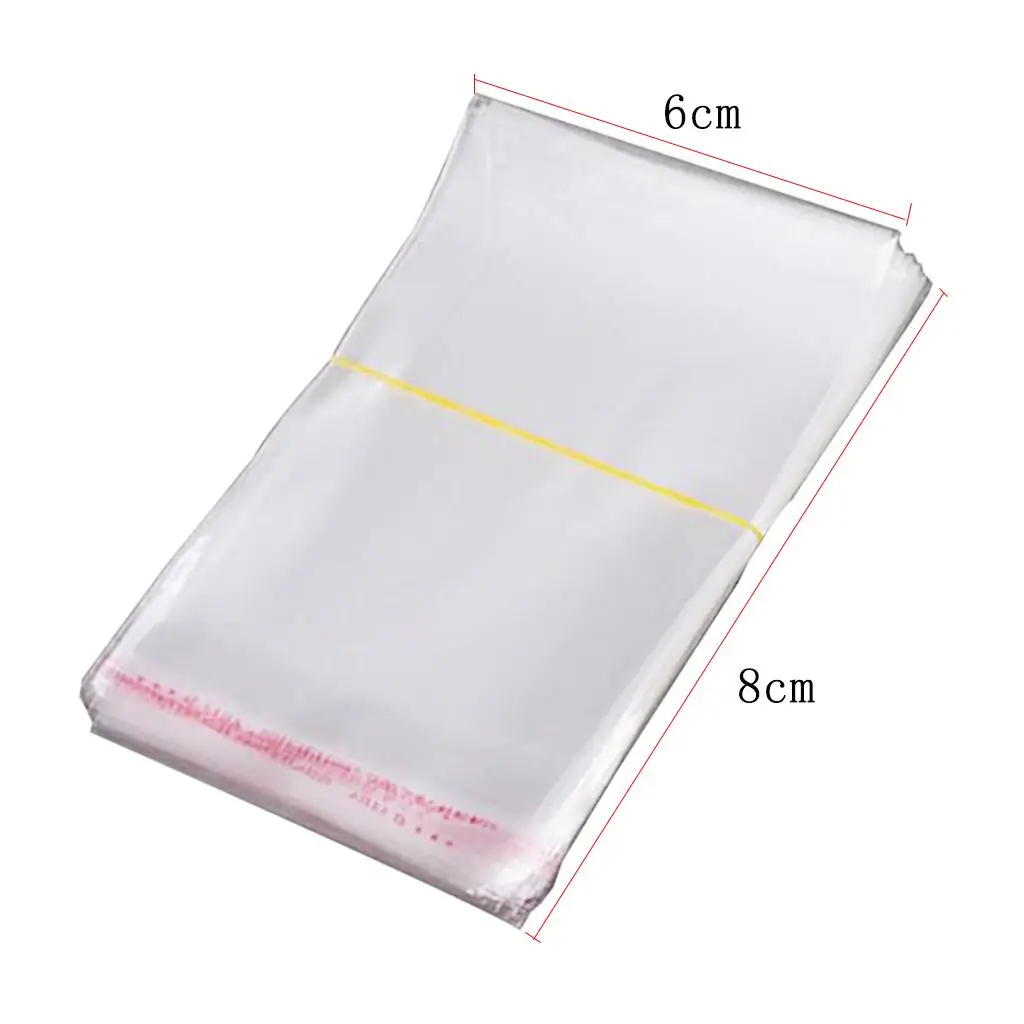 200 sztuk samouszczelnich przezroczystych torebek Opp do piekarni, świec,