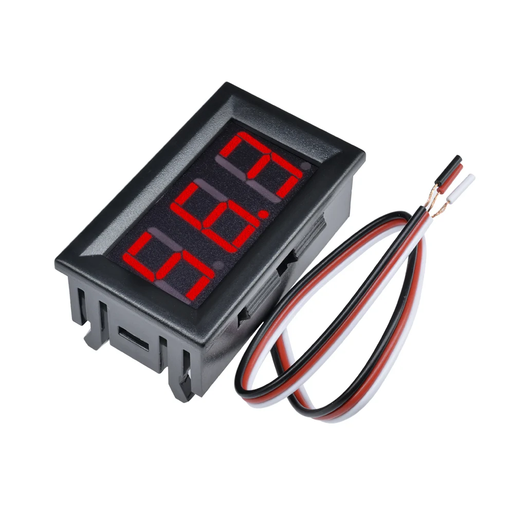 3 fili 0.56 "LED voltmetro digitale voltmetro auto moto Tester rilevatore DC0-100V capacità Monitor rosso verde blu