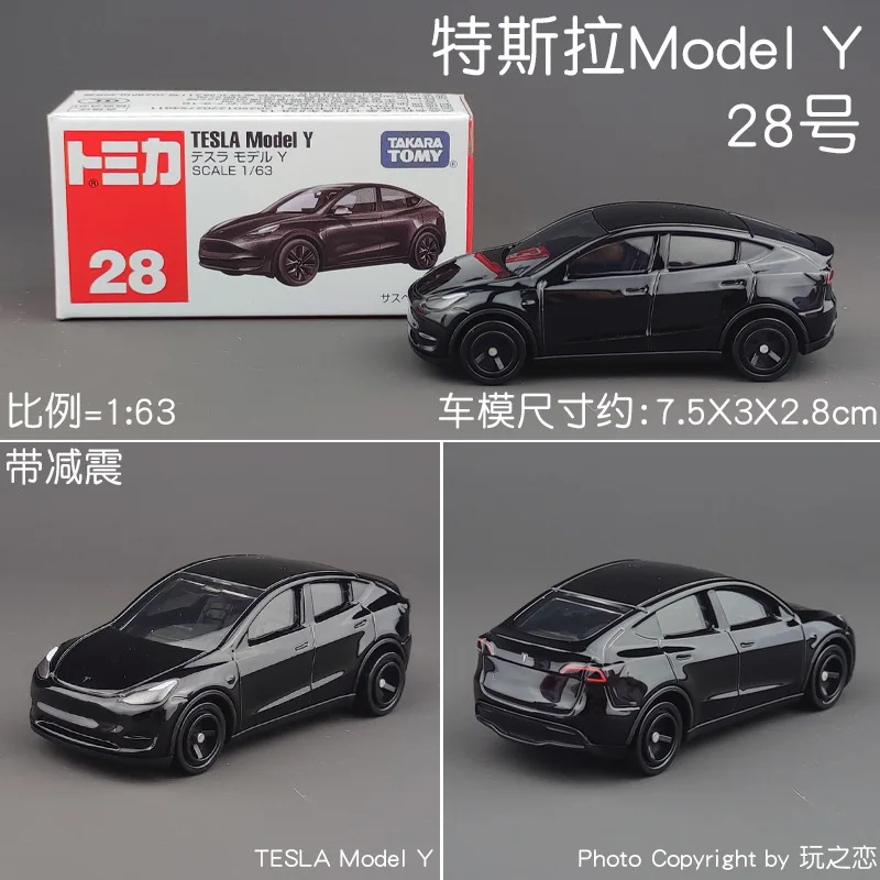 

TAKARA TOMY 1:63 Scale No.28 Tesla Model Y Diecast Alloy Electric SUV Model with Suspension Collectible Vehicle for Hobbyists
