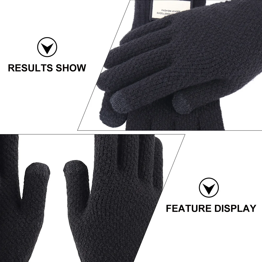 1 زوج قفازات الشتاء الدافئة للرجال يندبروف لمس الدراجات في الهواء الطلق المضادة للانزلاق تنفس قفازات الطقس البارد #6