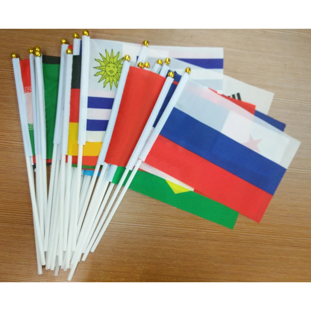 

50pcs Hand Held Stick Mini National Polyester Lightweight Portable for Party Classroom Festival of Country