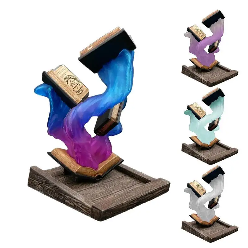 2023 Novelty Wizard Magic Dice Towe Moving Resin Dice Tower Sculpture Big Book Ornaments Statue Desk Decorations For Home Office