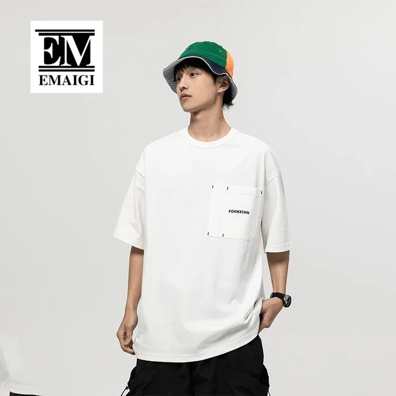 

Men's Summer Pure Cotton Short Sleeve Streetwear Fashion Loose Casual T-shirt Women Oversize Tees Shirts Tops Cityboy Tshirt