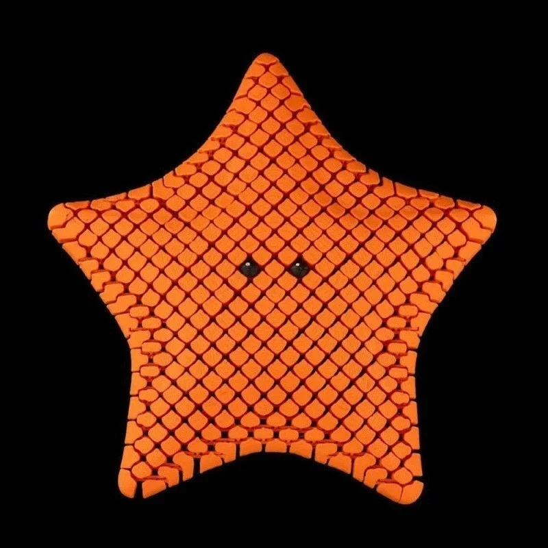 16cm 3D Printed Articulated Starfish Fidget, Toy Movable Joint Flexible Sea Animal, Figurine Desktop Ornament Birthday Gift Deco