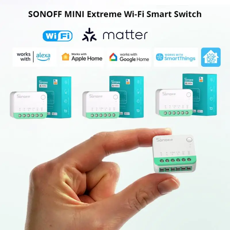 SONOFF MINIR4M Wifi Mini-r4m Extreme Smart Switch Matter ESP32 Chip Detach Relay Apple Home Alexa Google Home Assistant EWeLink