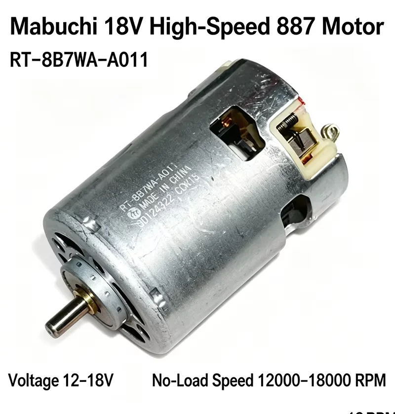 MABUCHI RT-8B7WA-A011 48MM RS-887 Motor DC 12V 14.4V 18V 18000RPM High Speed Power Electric Motor Front Ball Bearing 5mm Shaft