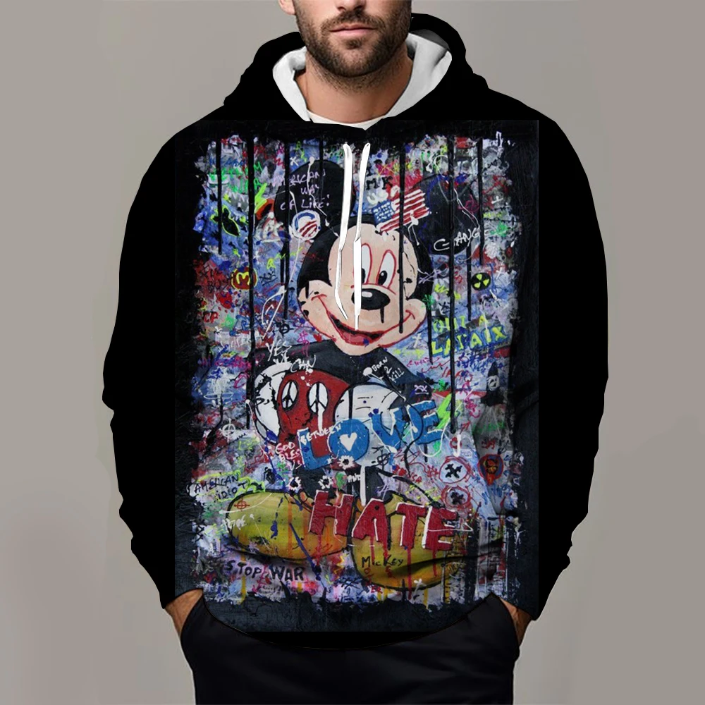 2024 Disney Mickey Mouse 3D Print Hoodie Mens Womens Casual Sports Pullover Hoodie Cartoon  Kid Girl Boy Hoodie Fashion Street