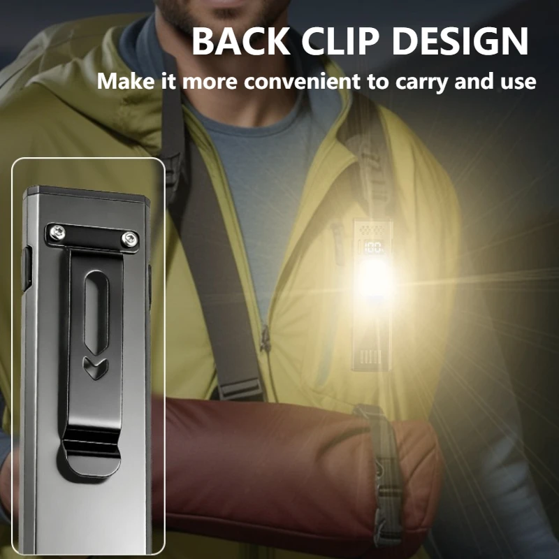Rechargeable Mini LED Flashlight  Portable Magnetic EDC Torch with Pen Clip Lightweight Pocket Light for Outdoor Daily Use