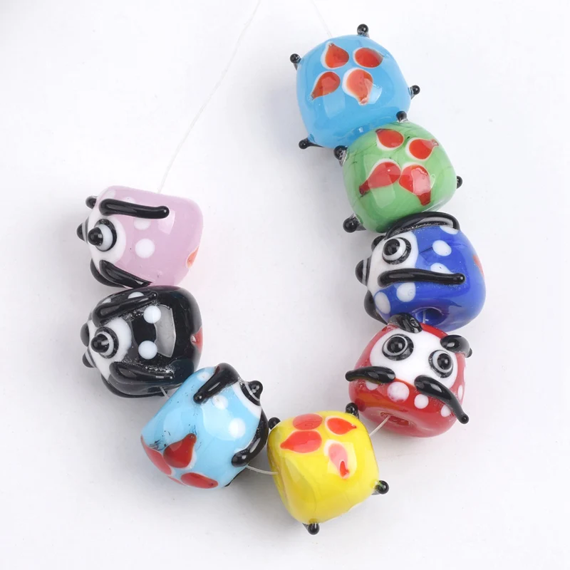 2 pçs 15x12mm artesanal daruma lampwork vidro bodhidharma contas para fazer jóias acessórios diy artesanato descobertas