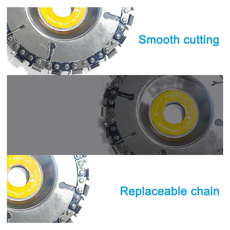4 بوصة 22 الأسنان زاوية طاحونة مخصصة سلسلة القرص الخشب نحت بالمنشار القرص زاوية قرص الطحن الشق شفرة المنشار أدوات #4