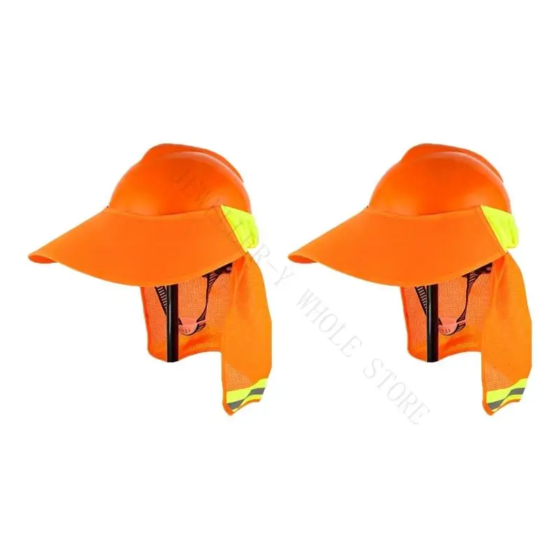R7UF High Visibility Adjustable Sun Cover for Helmet Hat Lightweight Polyester Construction 4 Color