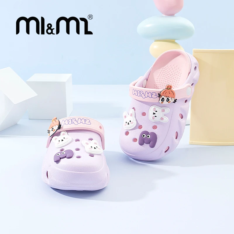 M1&M2 Cartoon Boys Girls Slippers Summer Cute Slides Sandals Mules Soft Sole Breathable Anti-slip Indoor Outdoor Beach Footwear