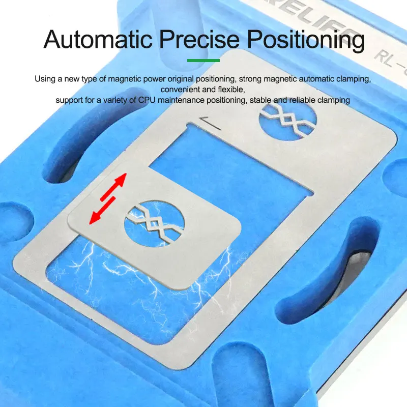 RELIFE RL-601MA 10 in 1 Universal CPU Reballing Stencil Platform For iPhone A8-A17 series IC Chip Planting Tin Template Fixture