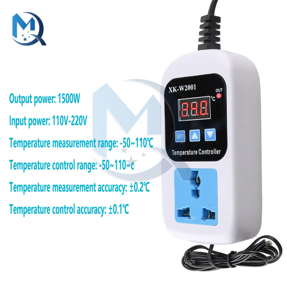 Digital LED Thermometer Temperature Controller Thermostat Incubator Control Microcomputer Delay start With Probe 110-220V 1500W