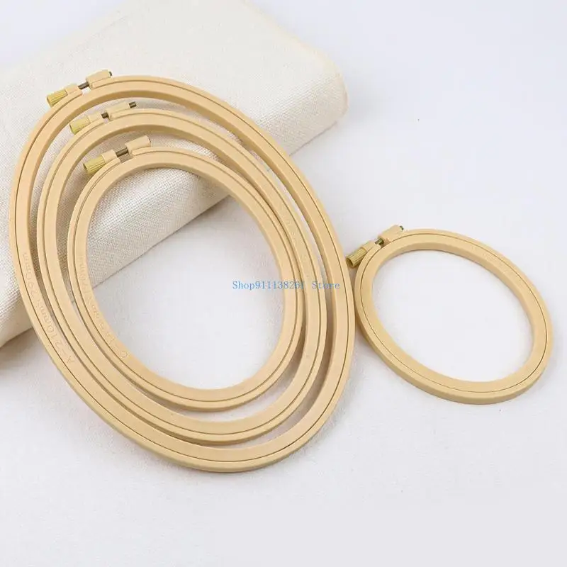 

H05E 4Pieces Embroidery Hoop with Spring Clip Stitching Frame for Embroidery Craft