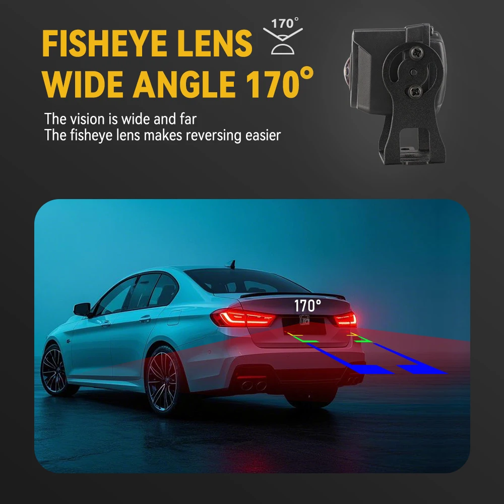 MJDOUD-Auto 170 °   AHD 1080P Rückfahrkamera mit AHD-Monitor für LKW-Parken 12–24 V Nachtsicht-Rückfahrkamera für 7-Zoll-Bildschirm