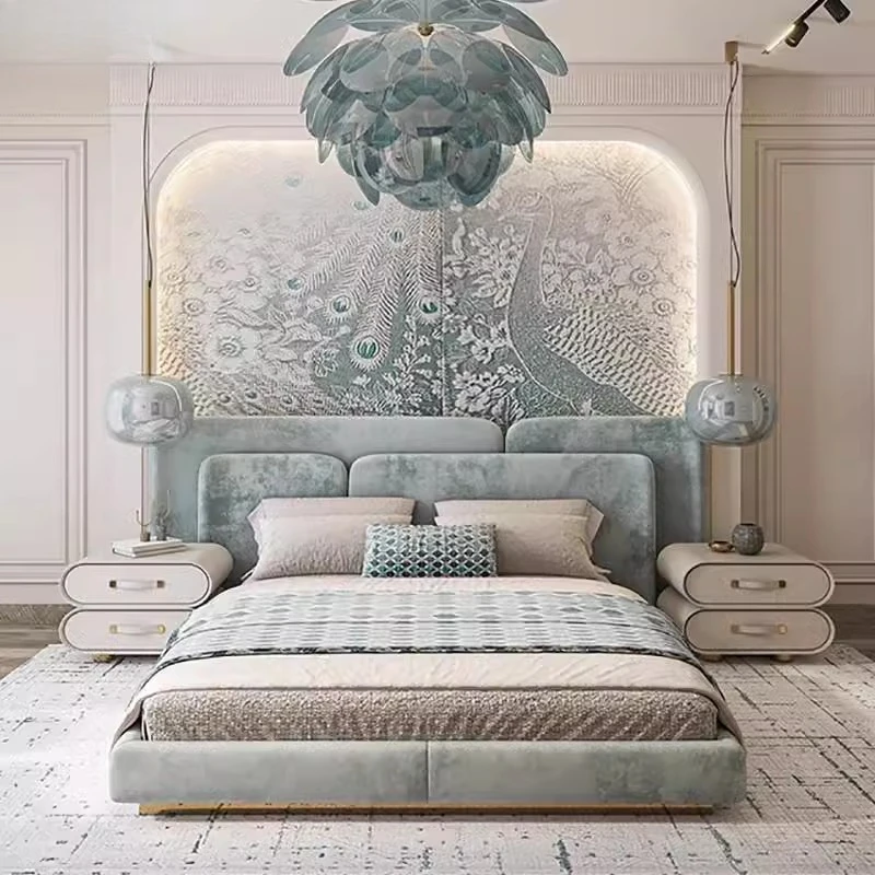 

Princess Reading Beds Minimalist Designer Simple Comfortable Beds French Aesthetics Modern European Wood Cama Casal Furniture