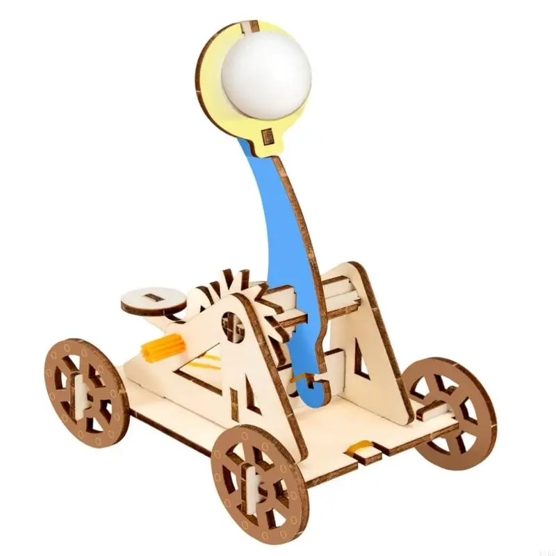 Wooden Ancient Catapult Model Craft Set Adjustable Angles Kids Educational Toy For Classroom Science Experiment K1KF