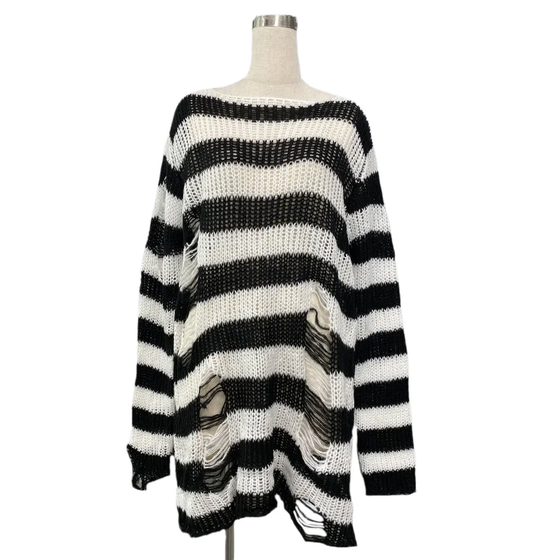 Anime NANA Okazaki Shinichi Cosplay Costume Unisex Stripe Knitted Sweater Ripped Irregular Sweaters Wig Man Woman Party Suit - view 2