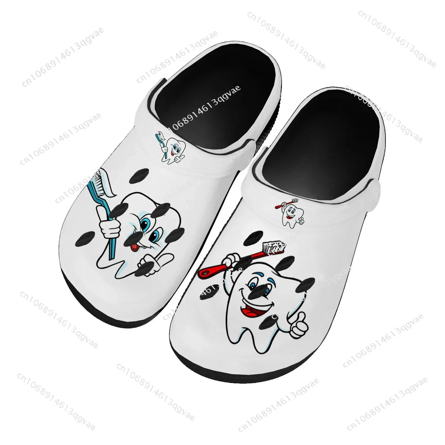 Zahn Zahnarzt Cartoon nach Hause Clogs benutzer definierte Wassers chuhe Herren Damen Teenager Sandalen Garten Clog atmungsaktive Strand Loch Hausschuhe