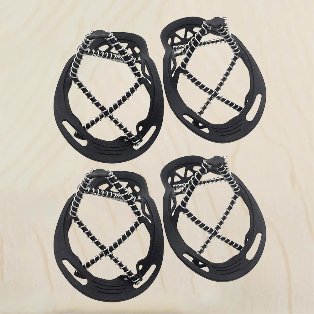 

2 Pairs Spring Ice Claws Crampon Cleat Shoes Cover Climbing Simple Traction Cleats