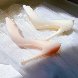 Lady High Heel Shoes Silicone Candle Mold Women's Point Toe Shoe Female Quinceanera Decor Gifts Wax Silicone Molds